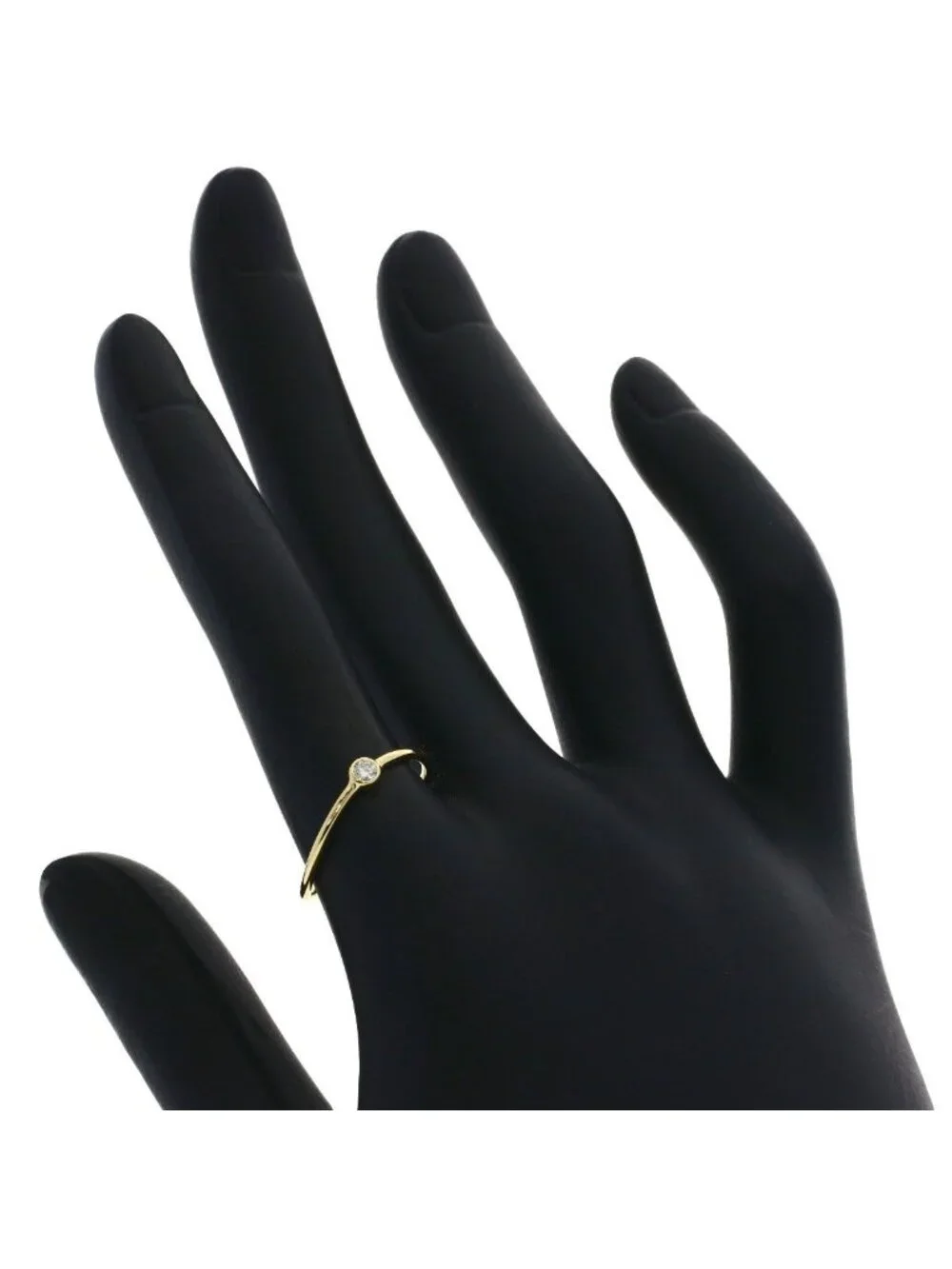 Tiffany & Co Single Wave Diamond Ring 18k Yellow Gold